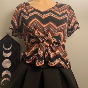 Black and pink peplum crop top by maurices. Size M